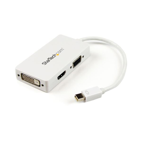 【マラソンでP最大49倍】StarTech.com MiniDisplayPort接続トラベルA/Vアダプタ スリーインワン（3in1） MDP2VGDVHDW 1個