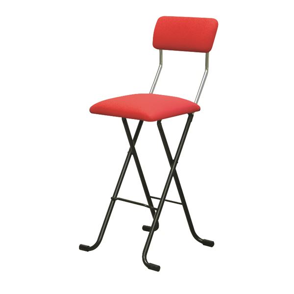 【ポイント20倍】折りたたみ椅子 【2脚セット レッド×ブラック】 幅40cm 日本製 スチールパイプ 【代引不可】