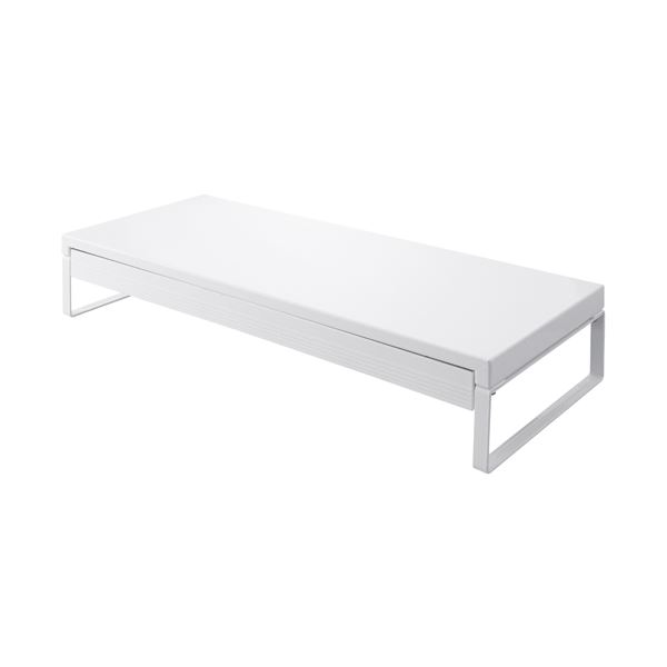【マラソンでP最大47倍】LIHITLAB 机上台590mm 引出し付 A-7338-0 白