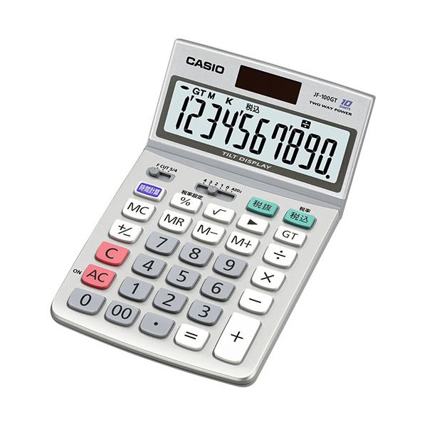 【マラソンでP最大49倍】カシオ計算機 CASIO グリーン購入法適合電卓 ジャストタイプ10桁 JF-100GT-N