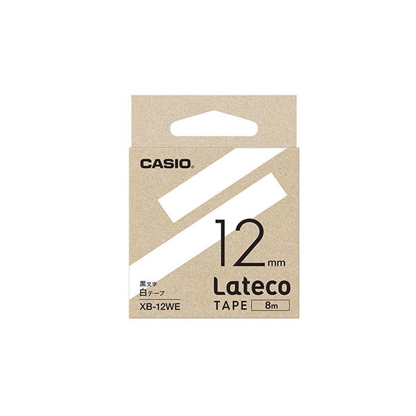 【ポイント20倍】(まとめ) カシオ ラベルライター Lateco 詰め替え用テープ 12mm 白テープ 黒文字 【×5セット】