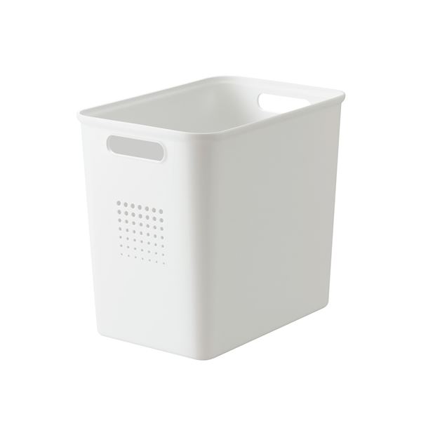 【マラソンでP最大49倍】収納ボックス 収納ケース M 幅18×奥行26×高さ24cm ホワイト×3セット 取っ手穴付き シューノ キッチン リビング パントリー
