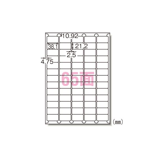 【尖んがり20倍】付け札判子 印刷工兼用 A4判 65面 73265