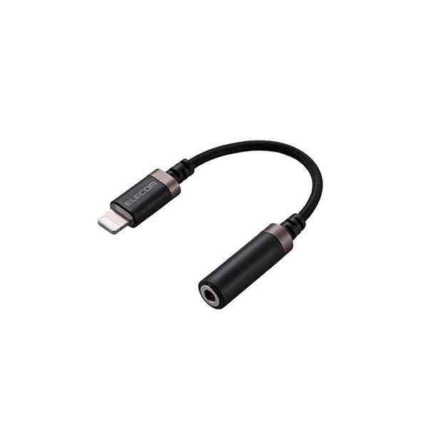 【ポイント20倍】エレコム Lightning-4極イヤホン端子 変換ケーブル 高耐久 ブラック MPA-L35S01BK