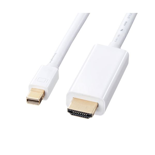 【尖んがり20倍】サンワサプライ ミニDisplayPort-HDMIうつり変わり有線テレビ 1m 白いこと KC-MDPHDA10