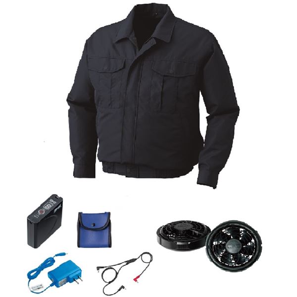 【ポイント20倍】KU90540 空調服 R ポリエステル製 FAN2300B・RD9261・LISUPER1セット ネイビー 4L