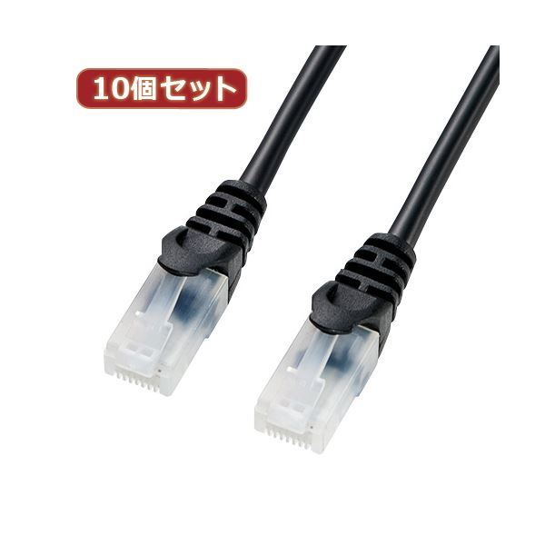 【尖んがり20倍】10個仕掛けるサンワサプライ ツメ折れ押しとどめるCAT5eLAN有線テレビ 天使の都市-Y5TS-02BKX10