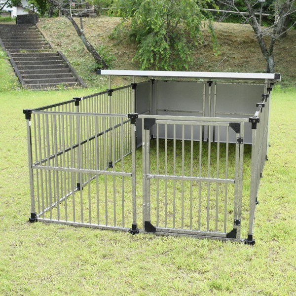 【百貨店SALEでP最大限度47倍】ステンレス鋼製 犬舎 ドッグハウス DFS-M2 （1坪印字機屋外用犬掘ったて小屋） +α取りひろげる印字機 精神的な統合品【代引不可】