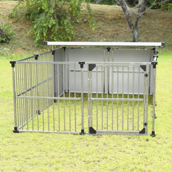 【百貨店SALEでP最大限度47倍】ステンレス鋼製 犬舎 ドッグハウス DFS-M1 （0.5坪手合い屋外用犬掘ったて小屋） +α取りひろげる手合い 精神的な統合品【代引不可】