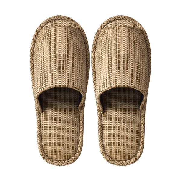 【ポイント20倍】(まとめ) TANOSEE 外縫いスリッパ ラドクリフ ベージュ 1足 【&times;10セット】｜インテリアの壱番館