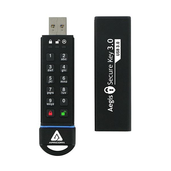 【マラソンでP最大49倍】Apricorn AegisSecure Key 暗証番号対応USBメモリー 60GB ASK3-60GB 1個