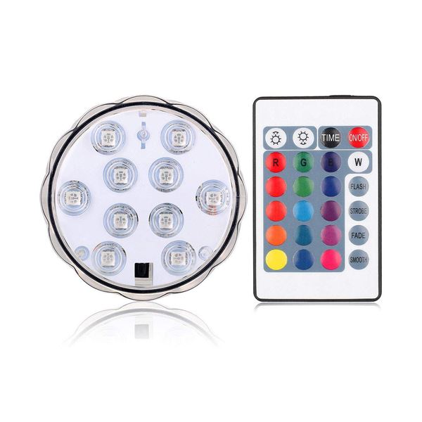 【ポイント20倍】（まとめ）日本トラストテクノロジー IPX8準拠 LEDライト台座RGB16色/丸型 LEDBASE-RGBR【×5セット】