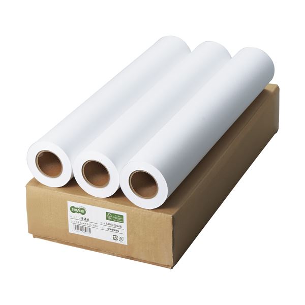 【ポイント20倍】TANOSEE インクジェット用普通紙A1ロール 594mm×60m 1箱(3本)