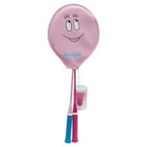 【マラソンでP最大49倍】BARBAPAPA バーバパパ 2本組（ラケット2本・シャトル2個セット） シャトル付き カバー付き ガット張り上げ済み BP-101【代引不可】