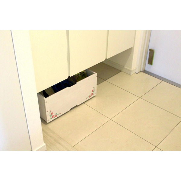 で 最大43 5倍 下駄箱下 収納ボックス ローズ柄 52cm幅 ホワイト 玄関収納 靴収納 スリッパ収納 シューズボックス 白 組立式 Beregszaszietterem Hu