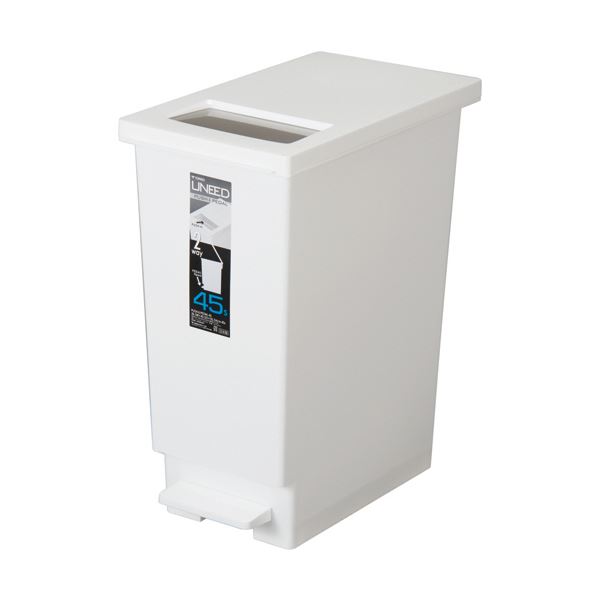 【クーポン配布中】（まとめ）新輝合成 ユニード プッシュ＆ペダル 45L ホワイト DS-453-045-8 1個 【×3セット】