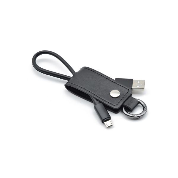 【マラソンでP最大47倍】（まとめ）日本トラストテクノロジー キーケース型microUSBケーブル （ブラック） KCMU-BK【×5セット】