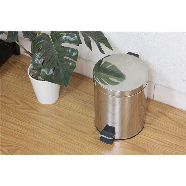 【百貨店SALEでP最大限度47倍】砂ぼこりボックス席 紙くずかご 5L 幅20.5糎 円型 ステンレス鋼 上部付き添い人 ラウンドペダルペール 御厨子所 御厨子所 バス発着場 飲食店【代引不可】