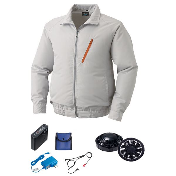 【ポイント20倍】KU90510 空調服 R ポリエステル製 FAN2200B・RD9261・LISUPER1セット シルバー M