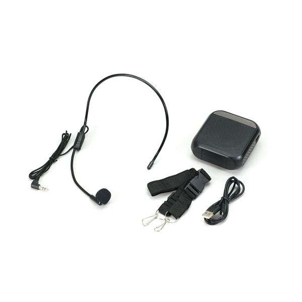 【百貨店SALEでP最大限度47倍】ハンズフリー小型拡声器 黒