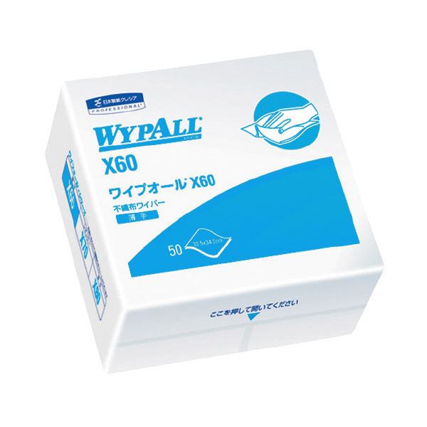 【クーポン配布中＆マラソン対象】(まとめ）日本製紙クレシア ワイプオール X60 4ツ折り 60560【×10セット】 9,007円