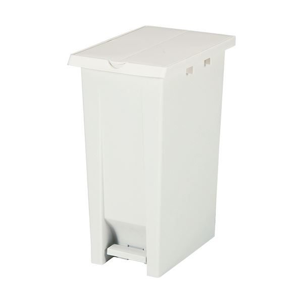 【クーポン配布中】（まとめ）エコン ダストボックス ペダル式 2枚フタ 70L ホワイト 808350-01 1個 【×3セット】