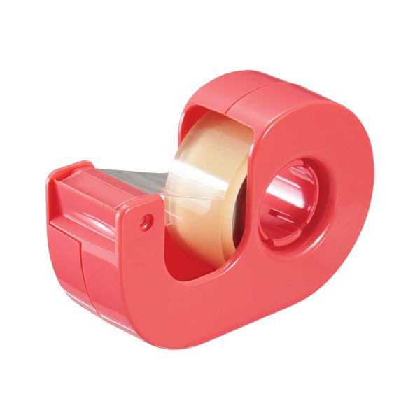 【ポイント20倍】（まとめ） ニチバン セロテープ 小巻 カッター付 18mm 巻芯径25mm レッド 【×20セット】