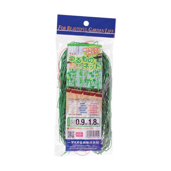 【クーポン配布中】(まとめ) ダイオ化成 つるもの園芸ネット 緑10cm角目 幅0.9m×長さ1.8m 260954 1枚 【×10セット】