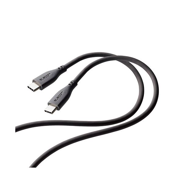 【マラソンでP最大49倍】エレコム なめらかUSB Type-Cケーブル(非認証品、C-C) 1.0m グレー MPA-CCSS10GY