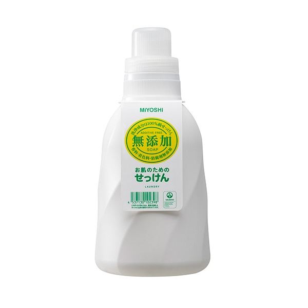 【マラソンでP最大49倍】(まとめ) ミヨシ石鹸 無添加 お肌のための洗濯用液体せっけん 本体 1100ml 1本 【×3セット】