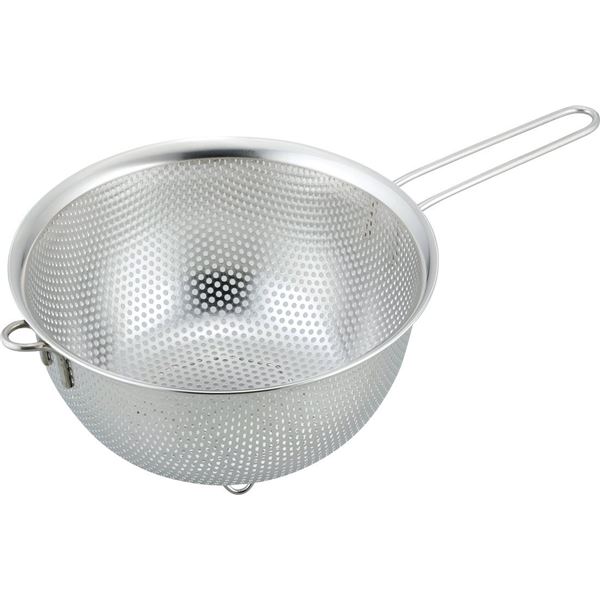 【マラソンでポイント最大47.5倍】ステンレス パンチング 片手ざる/調理器具 【17cm 3個セット】 スタッキング式 ハンドル 足付き SUIグート 〔キッチン 台所〕｜インテリアの壱番館
