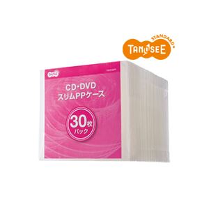 (まとめ) TANOSEE5mm厚スリムCDPPケース 1パック(30枚)