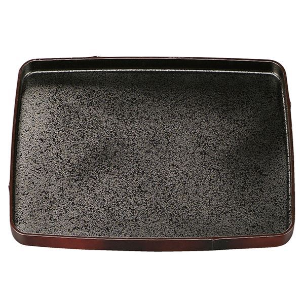 【ポイント20倍】尺1 角竹型盆/トレー 【すす竹内黒SL】 330mm×330mm×22mm 日本製 〔和食 レストラン 店舗 お店〕【代引不可】