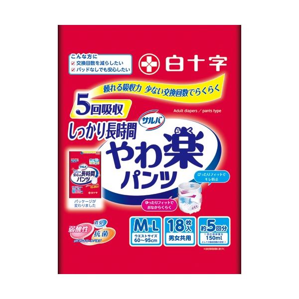 【百貨店SALEでP最大限度47倍】白十字 サルバ 薄べったい楽ズボン下 しっかり長時間 M-L 男女共用 1仕掛ける(54枚：18枚×3容器に並べる)