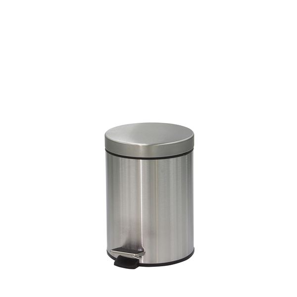 【クーポン配布中＆マラソン対象】ペダル式 ダストボックス/蓋付きゴミ箱 【5L】 ステンレス製 中容器付き 〔店舗 オフィス お店 施設〕