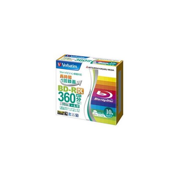【ポイント20倍】(まとめ）バーベイタム 録画用BD-R DL50GB 1-4倍速 ホワイトワイドプリンタブル 5mmスリムケース VBR260YP10V1 1個(10枚)【×3セット】