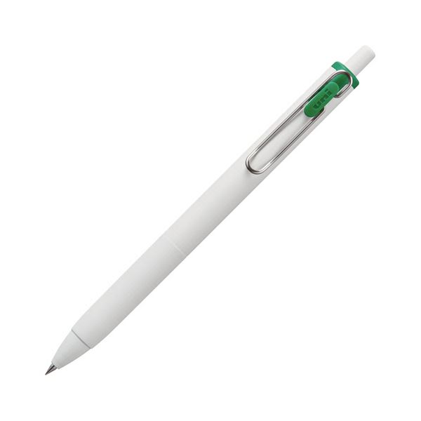 【マラソンでP最大49倍】（まとめ）三菱鉛筆 ゲルインクボールペン ユニボール ワン 0.38mm グリーン （軸色：オフホワイト） UMNS38.6 1セット（10本） 【×3セット】