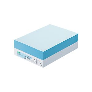 【マラソンでP最大49倍】(まとめ) TANOSEE αエコカラーペーパーII A4 スカイブルー 1冊（500枚） 【×10セット】