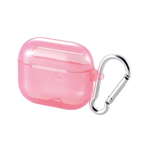 【マラソンでP最大49倍】エレコム AirPods (第3世代)用カラビナ付きソフトケース ピンク AVA-AP3UCPN