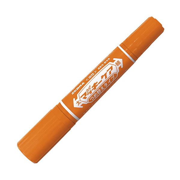 【百貨店SALEでP最大限度47倍】（まとめ） ゼブラ 油性目じるし ハイマッキーケアつめ替え手合い 太字+細字 オレンジ色 YYT5-OR 1本 【×30仕掛ける】
