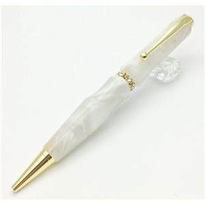 【クーポン配布中＆マラソン対象】日本製 スワロフスキー ボールペン/文房具 【ホワイト】 クロスタイプ 芯：0.7mm 文具 オフィス用品 『Acrylic』