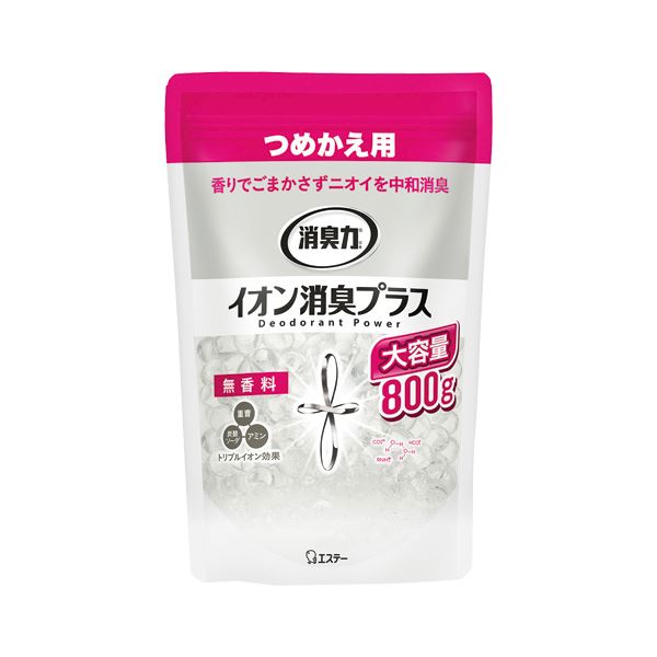【クーポン配布中＆マラソン対象】（まとめ） エステー 消臭力 クリアビーズイオン消臭プラス無香料 詰替用 800g 【×5セット】 4,100円