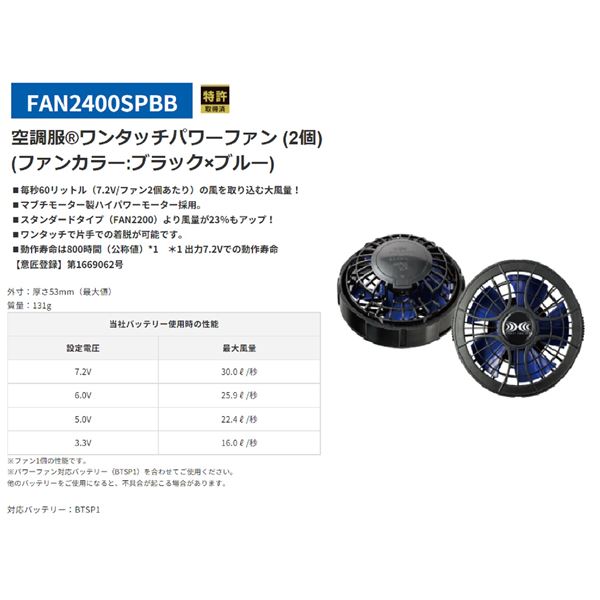 KU90810空調服Rポリエステル製フード付きFAN2400SPBB・RD9261・LISUPER1セットダークブルー5L