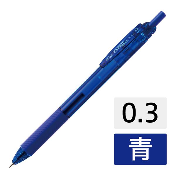 【尖んがり20倍】(まとめ) ぺんてる エナージェルエス BLN123-C 青 10本 0.3粍 【×10書き割り】