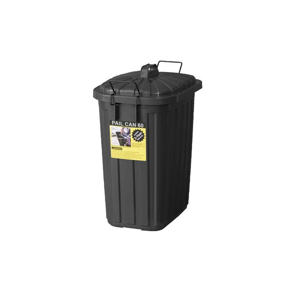 【ポイント20倍】ゴミ箱 ダストボックス 幅36cm 60L ブラック 日本製 ふた付き ポリエチレン スチール スーパーカン キッチン 台所 店舗