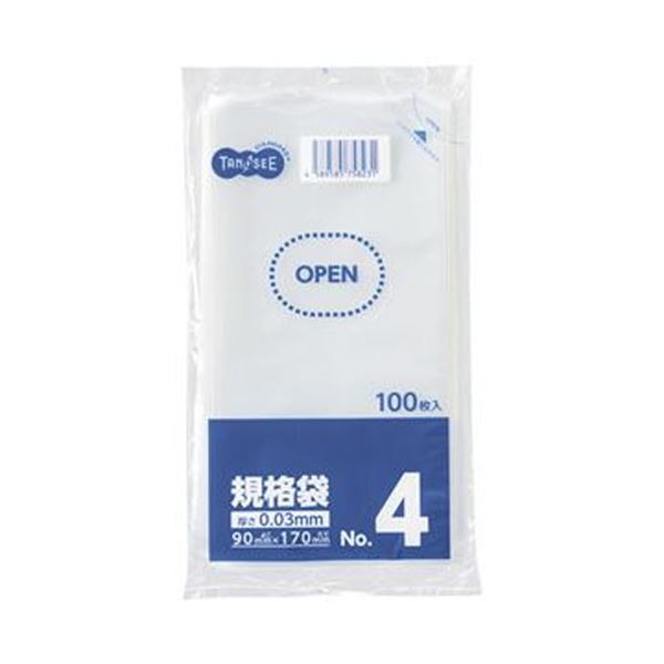 【ポイント20倍】（まとめ）TANOSEE 規格袋 4号0.03×90×170mm 1パック（100枚）【×100セット】その他