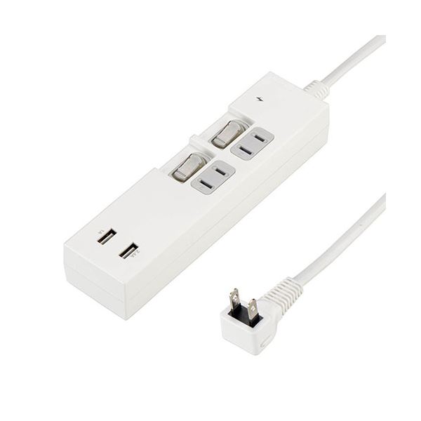 【ポイント20倍】YAZAWA 個別スイッチ付2AC2USB3.4A 2m ホワイト Y02KS422WH2U