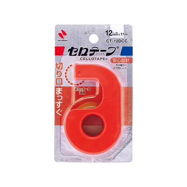 【クーポン配布中】（まとめ） ニチバン 小巻セロテープカッター付 12mm クリムゾンレッド【×50セット】