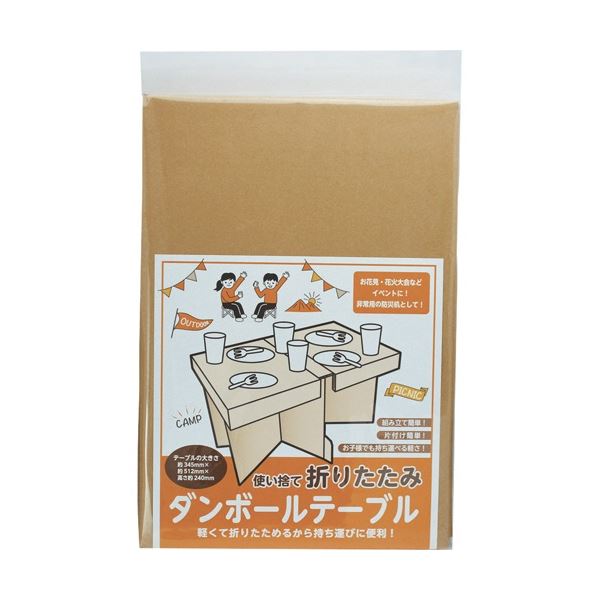 【マラソンでP最大49倍】(まとめ) アートナップ 使い捨て 折りたたみダンボールテーブル KR-5001 1個 【×10セット】