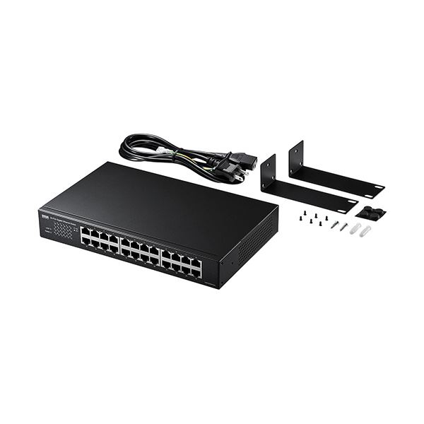 サンワサプライ 激安の Giga対応スイッチングハブ 24ポート LAN-GIGAH24L 柔らかな質感の ループ検知機能付き 1台